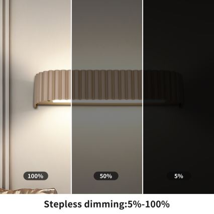 BRILAGI - Aplique de parede LED dimerizável FALCON MODERN LED/14W/230V 3000-6000K 40 cm bege + comando remoto