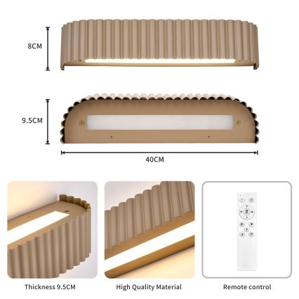 BRILAGI - Aplique de parede LED dimerizável FALCON MODERN LED/14W/230V 3000-6000K 40 cm bege + comando remoto