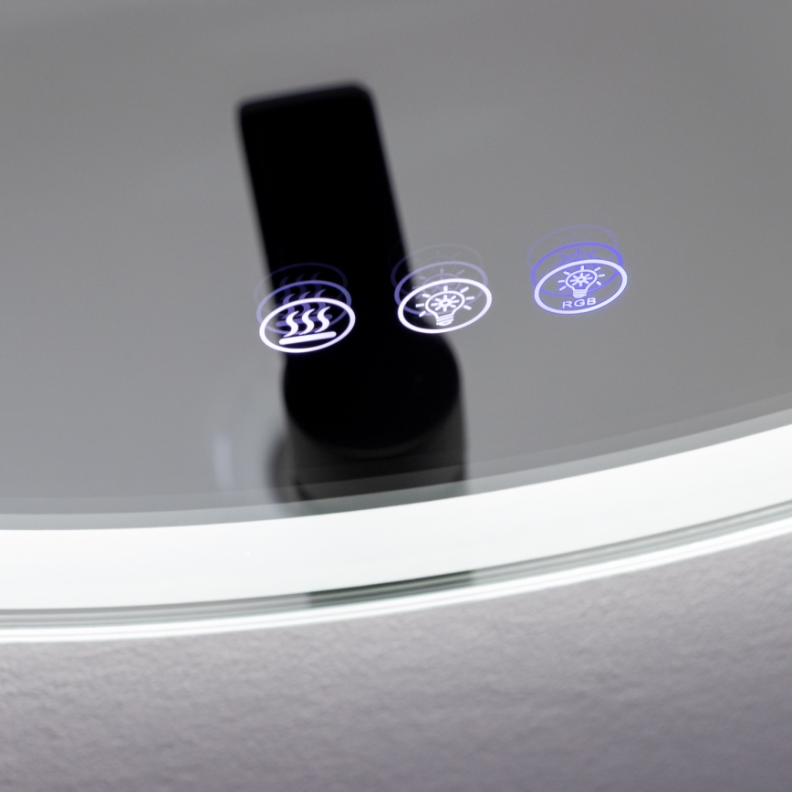 Brilagi - Espelho aquecido para casa de banho LED RGBW AVA PRO LED/18W/230V Ø 60 cm IP44 IRC 90 dimerizável + CCT