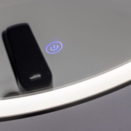 BRILAGI - Espelho de casa de banho LED ASTI LED/19W/230V Ø 60 cm preto IP44 CRI 90 regulável + CCT