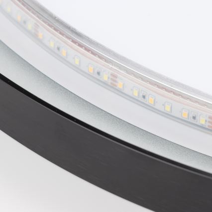 BRILAGI - Espelho de casa de banho LED ASTI LED/19W/230V Ø 60 cm preto IP44 CRI 90 regulável + CCT