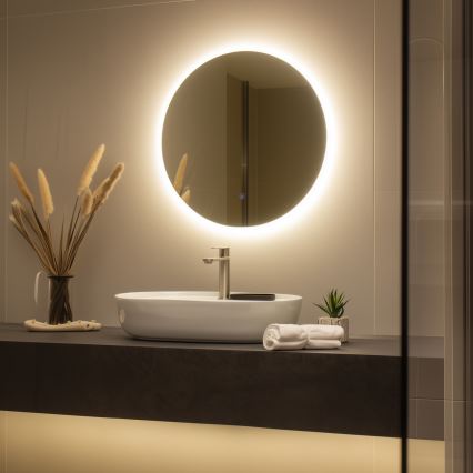 Brilagi - Espelho de casa de banho LUNA LED 19W/230V Ø 60 cm IP44 CRI 90 dimerizável + CCT (ajuste da temperatura de cor)
