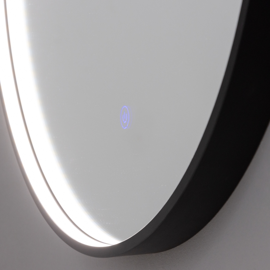 Brilagi - Espelho de casa de banho LED PALANZO LED/19W/230V Ø 60 cm preto IP44 CRI 90 dimerizável + CCT