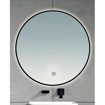 Brilagi - Espelho de casa de banho LED VENA BLACK LED/19W/230V Ø 60 cm IP44 CRI 90 dimerizável + CCT