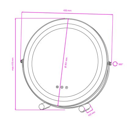 BRILAGI - Espelho de maquilhagem LED regulável CALIFORNIA LED/17W/230V 3000/4000/6500K Ø 42 cm branco