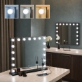 BRILAGI - Espelho de maquilhagem LED dimerizável HOLLYWOOD LED/15W/230V CCT + 2x USB 60x50 cm preto