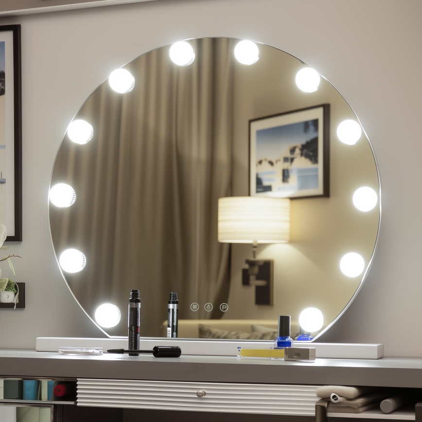 Brilagi - Espelho de maquilhagem LED regulável HOLLYWOOD LED/12W/230V 3000/4000/6500K