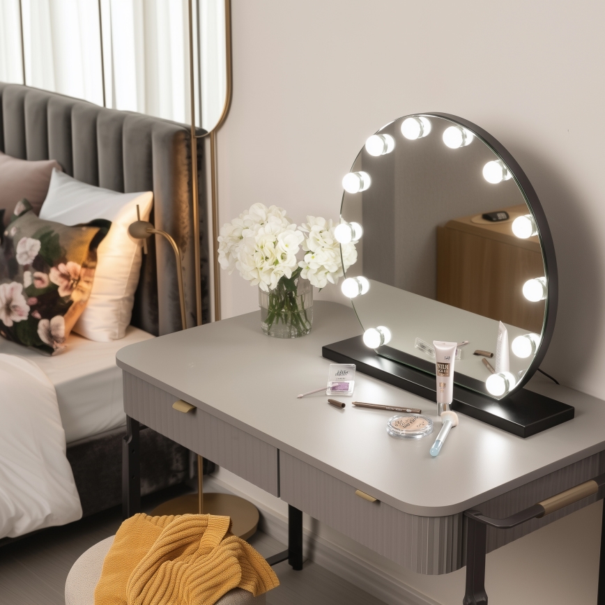 Brilagi - Espelho de maquilhagem LED regulável HOLLYWOOD LED/12W/230V 3000/4000/6500K