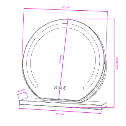 BRILAGI - Espelho de maquilhagem LED regulável CALIFORNIA LED/14W/230V 3000/4000/6500K 44x40 cm preto