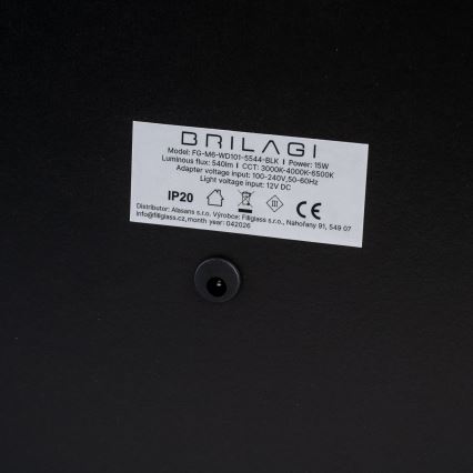 BRILAGI - Espelho de maquilhagem LED regulável CALIFORNIA LED/22W/230V 3000/4000/6500K 58x43 cm preto