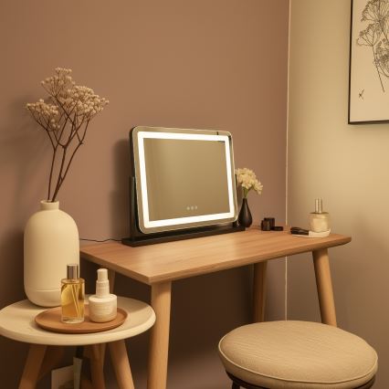 BRILAGI - Espelho de maquilhagem LED regulável CALIFORNIA LED/25W/230V 3000/4000/6500K 55x44 cm preto