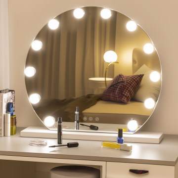 Brilagi - Espelho de maquilhagem LED regulável HOLLYWOOD LED/12W/230V 3000/4000/6500K