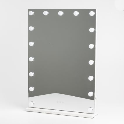BRILAGI - LED Espelho de maquilhagem dimerizável HOLLYWOOD LED/15W/230V CCT + 2x USB 55x77 cm branco