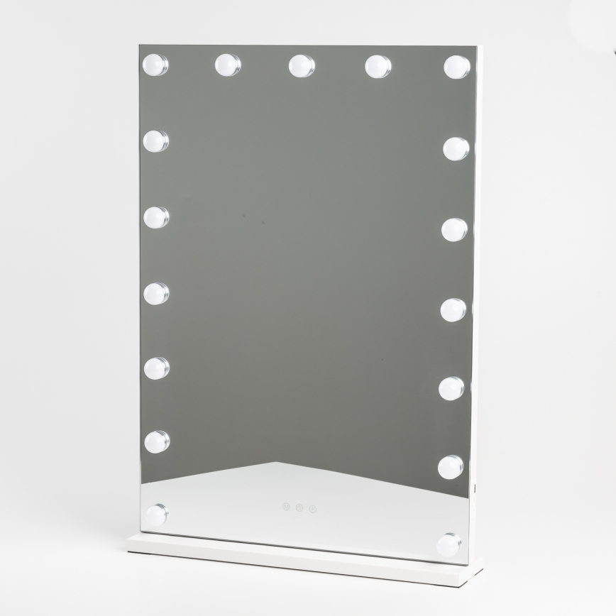 BRILAGI - LED Espelho de maquilhagem dimerizável HOLLYWOOD LED/15W/230V CCT + 2x USB 55x77 cm branco