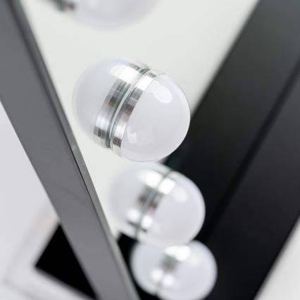 BRILAGI - Espelho de maquilhagem LED regulável HOLLYWOOD LED/15W/230V CCT + 2x USB 55x77 cm preto