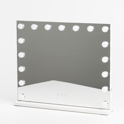 BRILAGI - Espelho de maquilhagem LED dimerizável HOLLYWOOD LED/15W/230V CCT + 2x USB 60x50 cm branco