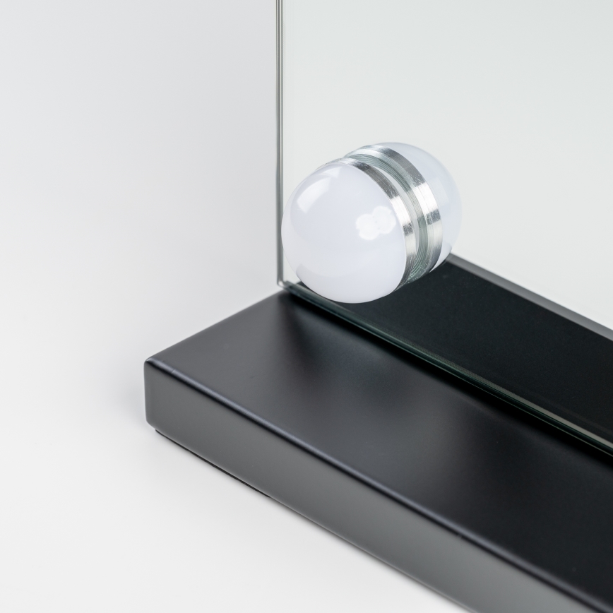 BRILAGI - Espelho de maquilhagem LED dimerizável HOLLYWOOD LED/15W/230V CCT + 2x USB 60x50 cm preto