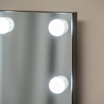 BRILAGI - Espelho de maquilhagem LED dimerizável HOLLYWOOD LED/15W/230V CCT + 2x USB 60x50 cm preto