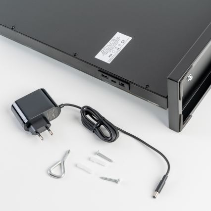 BRILAGI - Espelho de maquilhagem LED dimerizável HOLLYWOOD LED/15W/230V CCT + 2x USB 60x50 cm preto