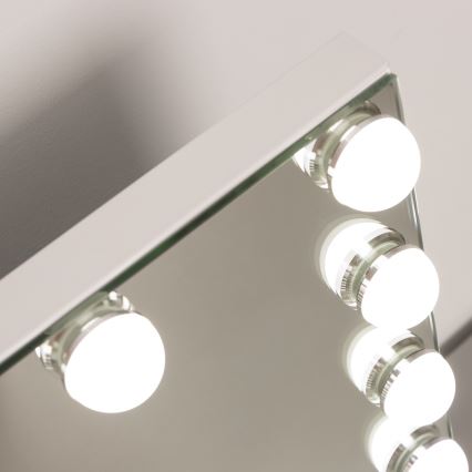 BRILAGI - Espelho de maquilhagem LED regulável HOLLYWOOD LED/15W/230V CCT + USB branco