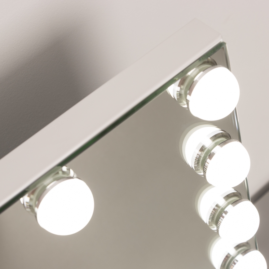 BRILAGI - Espelho de maquilhagem LED regulável HOLLYWOOD LED/15W/230V CCT + USB branco