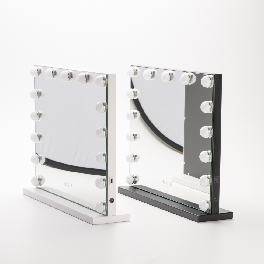 BRILAGI - Espelho de maquilhagem LED regulável HOLLYWOOD LED/15W/230V CCT + USB branco