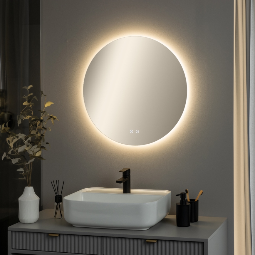 Brilagi - Espelho aquecido LED para casa de banho DEMI PRO LED/20W/230V Ø 60 cm IP44 CRI 90 dimerizável + CCT