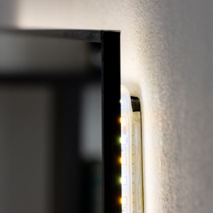 Brilagi - Espelho de Casa de Banho LED SUELLO 20W/230V 40x60 cm preto IP44 CRI 90 dimerizável + CCT (temperatura de cor ajustável)