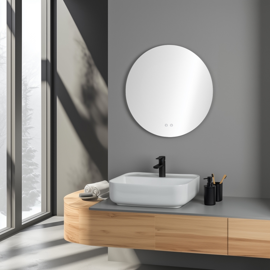 Brilagi - Espelho aquecido LED para casa de banho DEMI ECO LED/12W/230V Ø 60 cm IP44 CRI 90 dimerizável + CCT