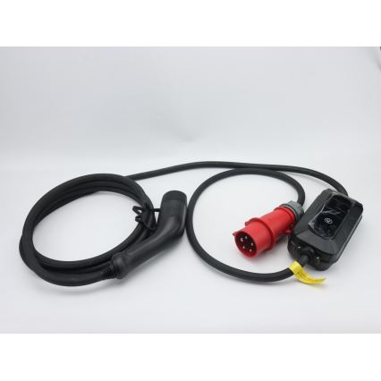 Brilagi - Estação de carregamento portátil para veículos elétricos FAST AC Tipo 2 16A/380V 11kW + ficha 230V, 3,7kW 5m + caso