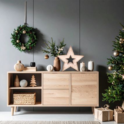 Brilagi - Estrela LED para decoração de Natal, 38 x 40 cm, alimentada por 2 pilhas AA