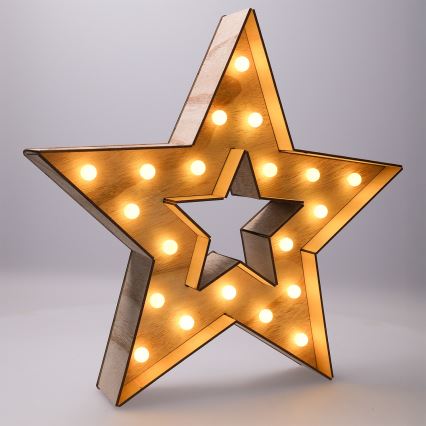 Brilagi - Estrela LED para decoração de Natal, 38 x 40 cm, alimentada por 2 pilhas AA