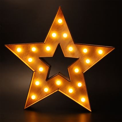 Brilagi - Estrela LED para decoração de Natal, 38 x 40 cm, alimentada por 2 pilhas AA