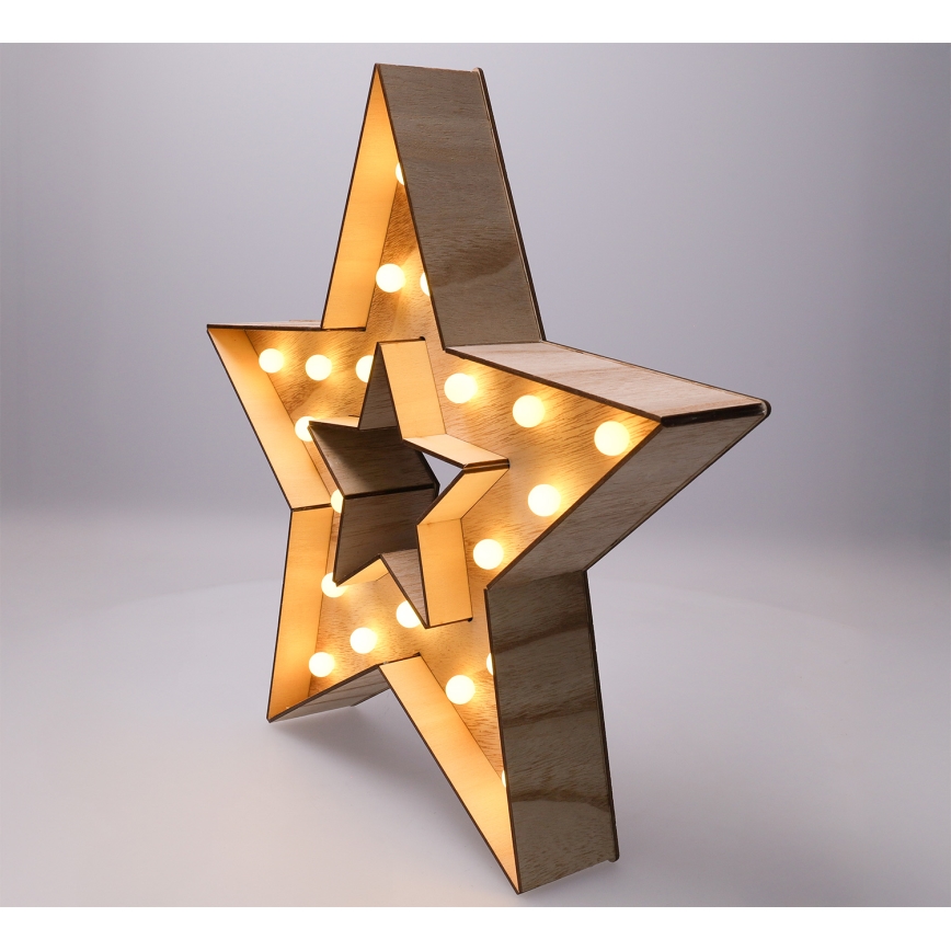 Brilagi - Estrela LED para decoração de Natal, 38 x 40 cm, alimentada por 2 pilhas AA