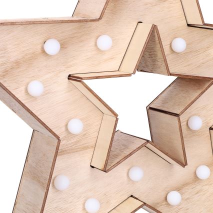 Brilagi - Estrela LED para decoração de Natal, 38 x 40 cm, alimentada por 2 pilhas AA