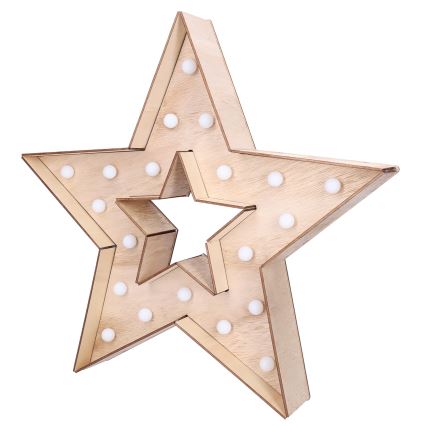 Brilagi - Estrela LED para decoração de Natal, 38 x 40 cm, alimentada por 2 pilhas AA