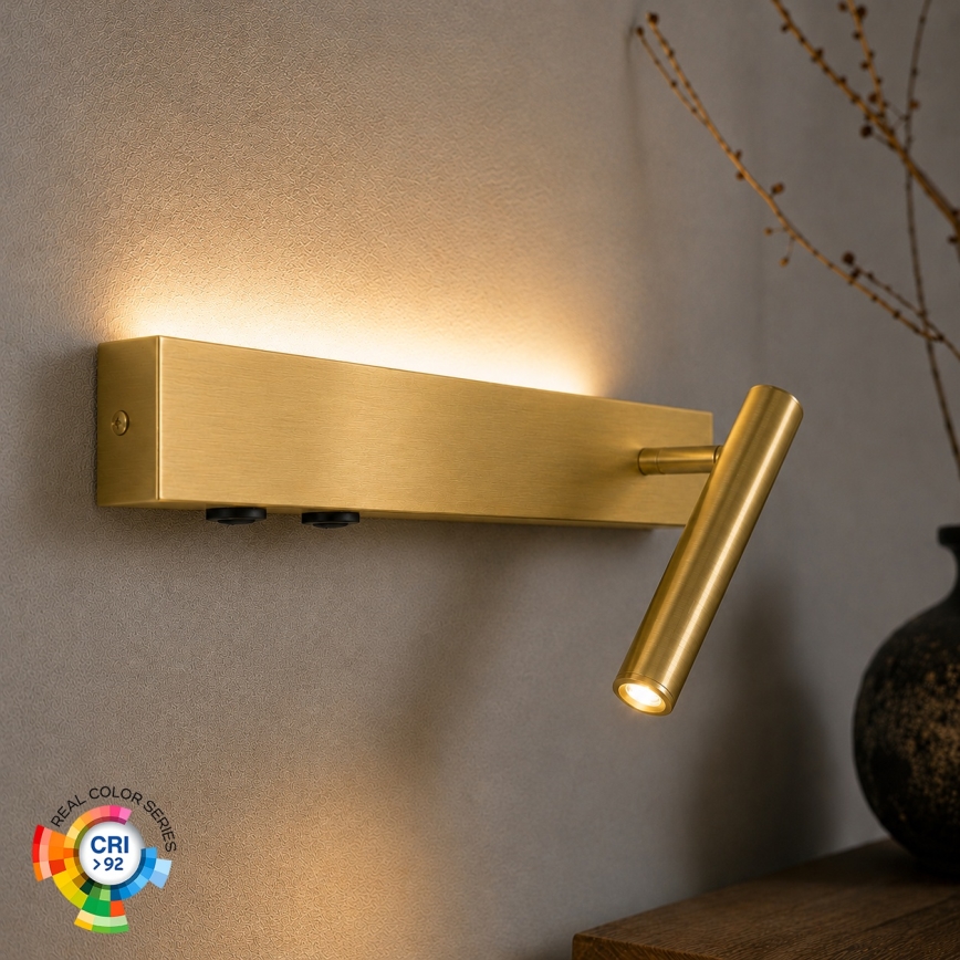 BRILAGI - Foco de parede LED ARLIX LED/3W/230V + LED/7W dourado IRC 90