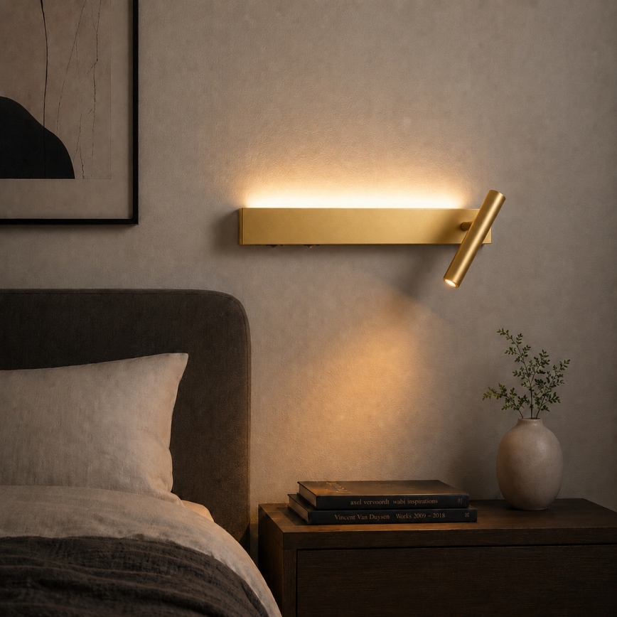BRILAGI - Foco de parede LED ARLIX LED/3W/230V + LED/7W dourado IRC 90