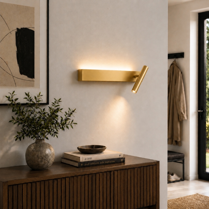 BRILAGI - Foco de parede LED ARLIX LED/3W/230V + LED/7W dourado IRC 90