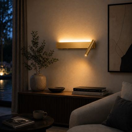 BRILAGI - Foco de parede LED ARLIX LED/3W/230V + LED/7W dourado IRC 90