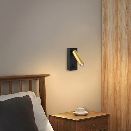 Brilagi - Foco de parede LED com regulação MAYA 1xG9/4W/230V preto/dourado 2700-6500K Wi-Fi Tuya