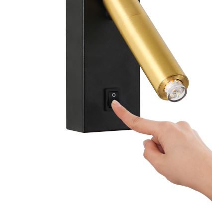 Brilagi - Foco de parede LED com regulação MAYA 1xG9/4W/230V preto/dourado 2700-6500K Wi-Fi Tuya