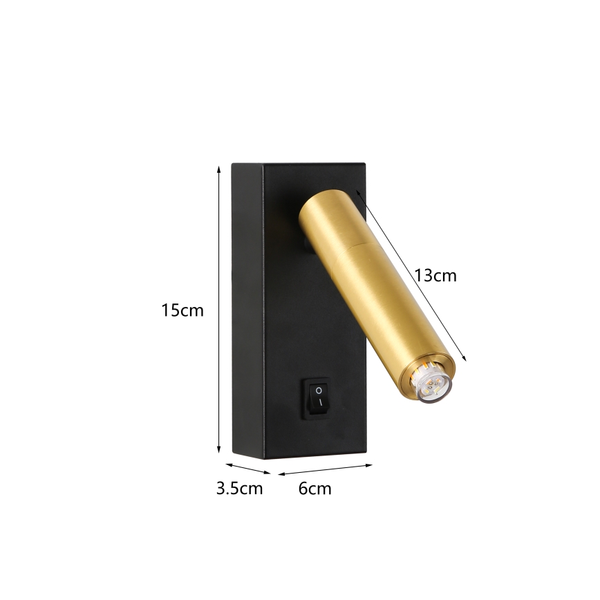 Brilagi - Foco de parede LED com regulação MAYA 1xG9/4W/230V preto/dourado 2700-6500K Wi-Fi Tuya