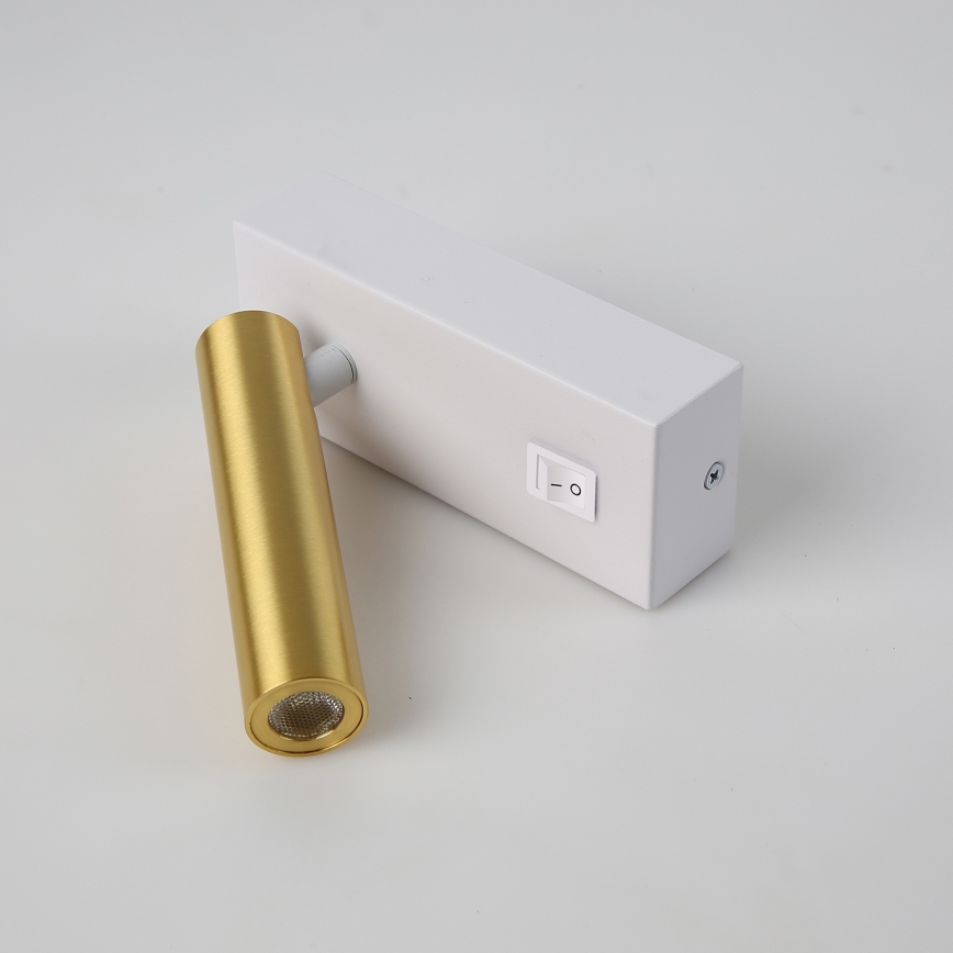 Brilagi - Foco de parede LED MAYA LED/3W/230V 4000K branco/dourado