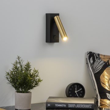 Brilagi - Foco de parede LED MAYA LED/3W/230V 4000K preto/dourado