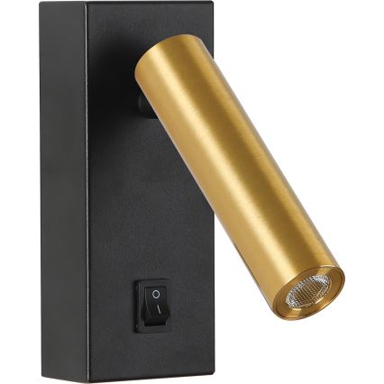 Brilagi - Foco de parede LED MAYA LED/3W/230V 4000K preto/dourado