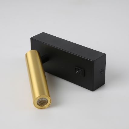 Brilagi - Foco de parede LED MAYA LED/3W/230V 4000K preto/dourado