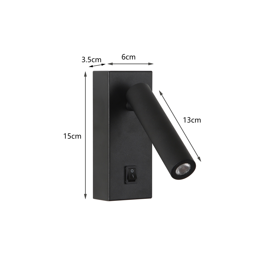 Brilagi - Foco de parede LED MAYA LED/3W/230V 4000K preto