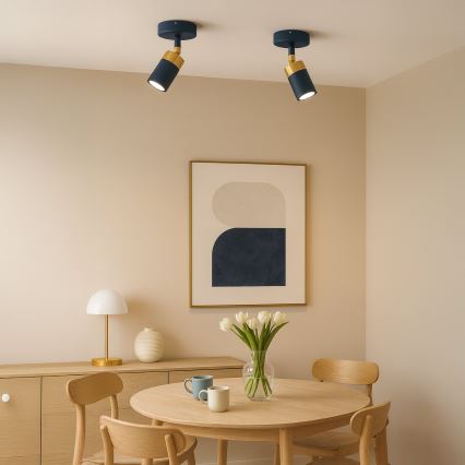 Brilagi - Foco de parede POKER 1xGU10/25W/230V azul/dourado