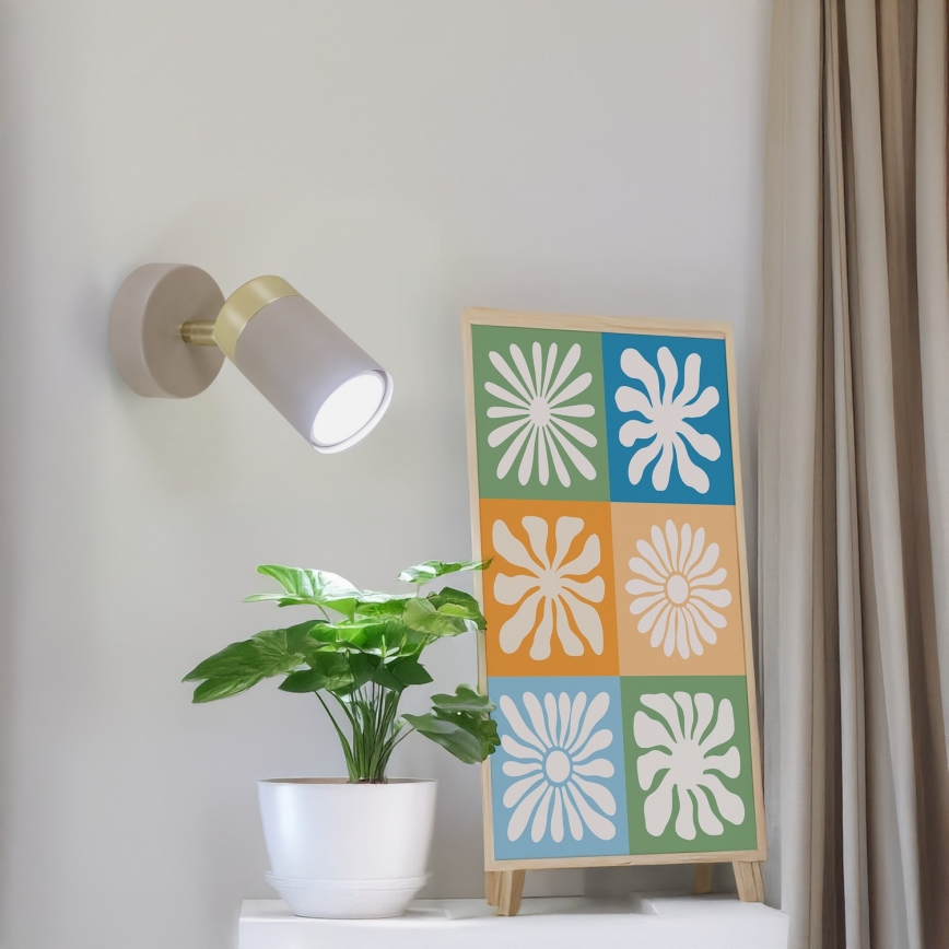 Brilagi - Foco de parede POKER 1xGU10/25W/230V bege/dourado